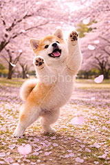 春の散歩,じゃれる,桜のじゅうたん,桜,さくら,サクラ,春,花見,花弁,花びら,散る,桜の花びら,花吹雪,公園,散歩,豆柴の子犬,公園,いぬ,イヌ,犬,子犬,ドッグ,豆柴,かわいい,カワイイ,可愛い,キュート,ペット,動物,cute,pet,dog,spring,AI生成素材