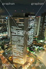 新宿の夜景,新宿,夜景,景色,展望,展望台,都庁,東京,夜,ビル,ビル群,残業,高層ビル,オフィスビル,ビジネス街,電力,電気,shinjuku,building,office