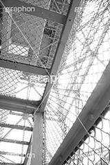 東京タワー大階段,モノクロ,白黒,しろくろ,モノクローム,単色画,単彩画,単色