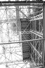 東京タワー見上げ,モノクロ,白黒,しろくろ,モノクローム,単色画,単彩画,単色