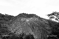 山,モノクロ,白黒,しろくろ,モノクローム,単色画,単彩画,単色