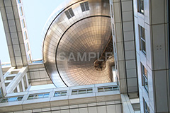 お台場,台場,DAIBA,東京都港区台場,東京臨海副都心,御台場,東京湾,フジテレビ本社ビル,フジテレビ,本社ビル,FCGビル,エフシージービル,ビル,ビルディング,テレビ局,球体,TV局,真下,見上げ,港区