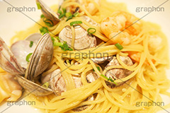 エビとアサリの和風パスタ,和風パスタ,パスタ,えび,エビ,海老,あさり,アサリ,醤油,しょうゆ,和風,洋食,麺料理,麺類,釜揚げ,pasta