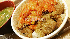 キムチ牛丼,キムチ,牛丼,どんぶり,ドンぶり,丼ぶり,丼,牛肉,チェーン店,飯,ファーストフード,スマホ撮影