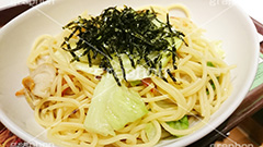 ホタテとレタスの和風パスタ,帆立,ホタテ,ほたて,レタス,和風パスタ,パスタ,海苔,きざみのり,洋食,ソース,麺料理,麺類,pasta,スマホ撮影