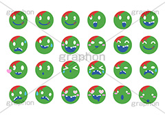 エモーティコン(ゾンビ),エモーティコン,顔文字,絵文字,かお,顔,メール,表情,気分,機嫌,コミュニケーション,チャット,シュール,ぞんび,ゾンビ,死人,腐,キャラクター,キャラ,マーク,おもしろ,面白い,イラスト,セット,イラストセット,face,emoticon,mail,zombie,character,mark