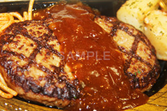 ハンバーグ弁当,ハンバーグ,バーグ,肉,スパゲッティ,ポテト,付け合わせ,弁当,べんとう,コンビニ,焼き,デミグラス,ソース,洋食,こってり,コッテリ,hamburg